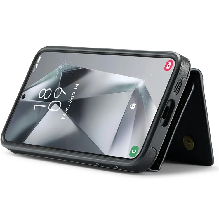 Funda para Samsung Galaxy S24 FE de la serie M6 de DG.MING, cartera magnética de PU + PC + TPU - Negro