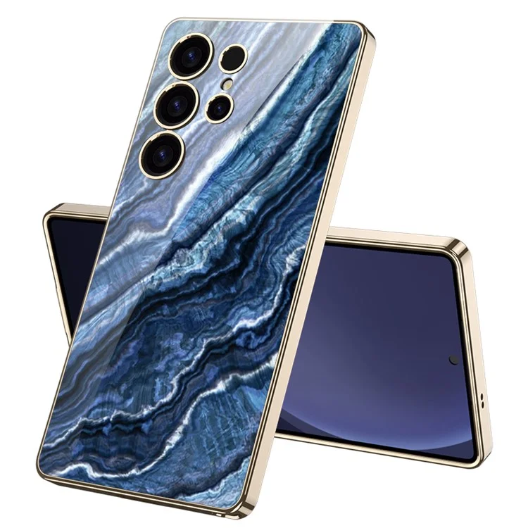 Compra em Quantidade GKK para Samsung Galaxy S25 Ultra Capa de Telefone de Vidro Temperado com Moldura Eletrolítica - Versão Premium - Estilo 1