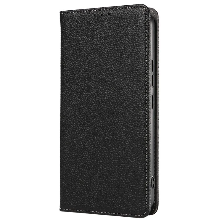 Für Samsung Galaxy A16 5G / 4G Hülle Magnetische Litchi-Struktur Brieftasche Lederhandy-Cover mit Handgelenkriemen - Schwarz