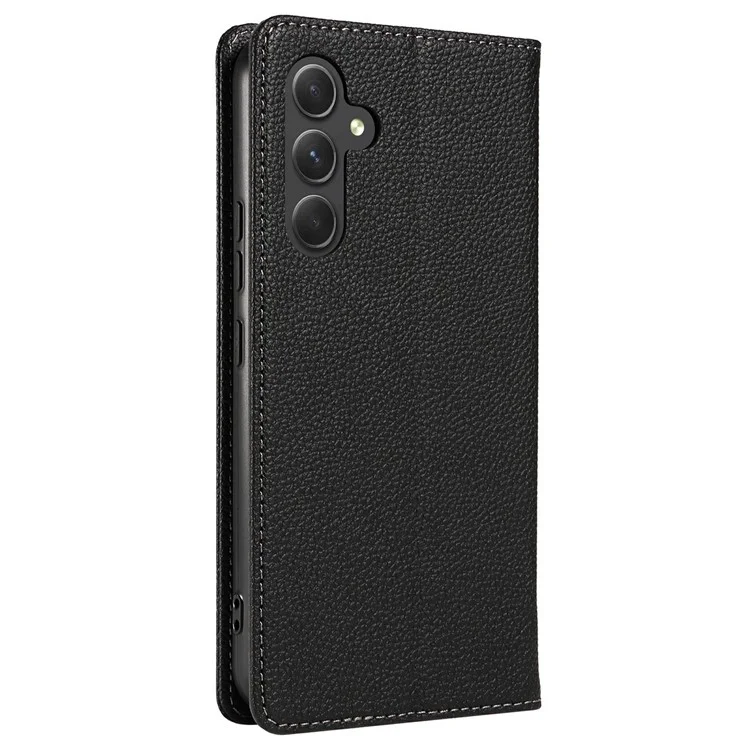 Für Samsung Galaxy A16 5G / 4G Hülle Magnetische Litchi-Struktur Brieftasche Lederhandy-Cover mit Handgelenkriemen - Schwarz