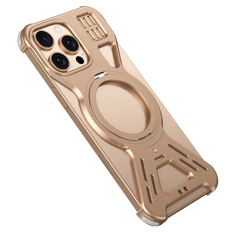Custodia paraurti per iPhone 16 Pro compatibile con MagSafe, supporto metallico per telefono - Oro del deserto