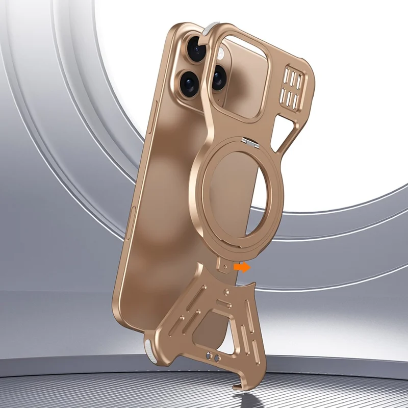 Custodia paraurti per iPhone 16 Pro compatibile con MagSafe, supporto metallico per telefono - Oro del deserto
