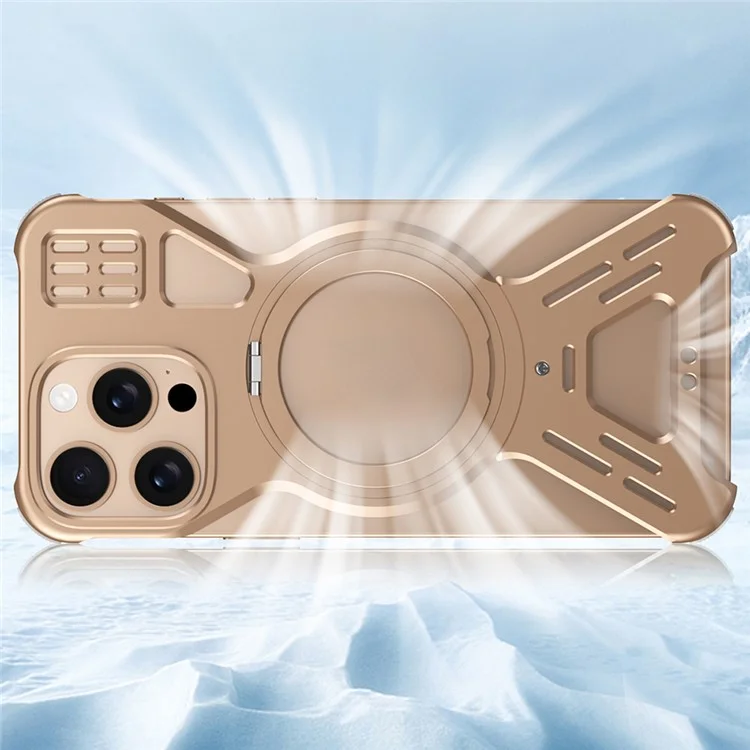 Custodia paraurti per iPhone 16 Pro compatibile con MagSafe, supporto metallico per telefono - Oro del deserto