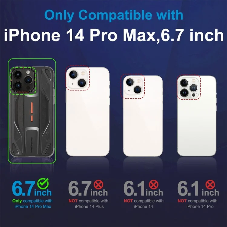 PQY Para iPhone 14 Pro Super Car Design Phone Case Soft TPU Anti-Scratch Shock-Absorbing Back Cover - Preto