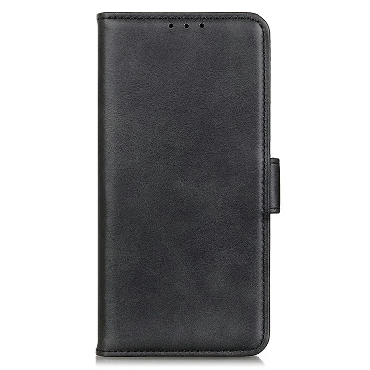 Für Motorola Moto G15 4G / G05 4G Hülle, Standhalterung, Rindsleder-Textur, PU-Leder-Handyhülle - Schwarz