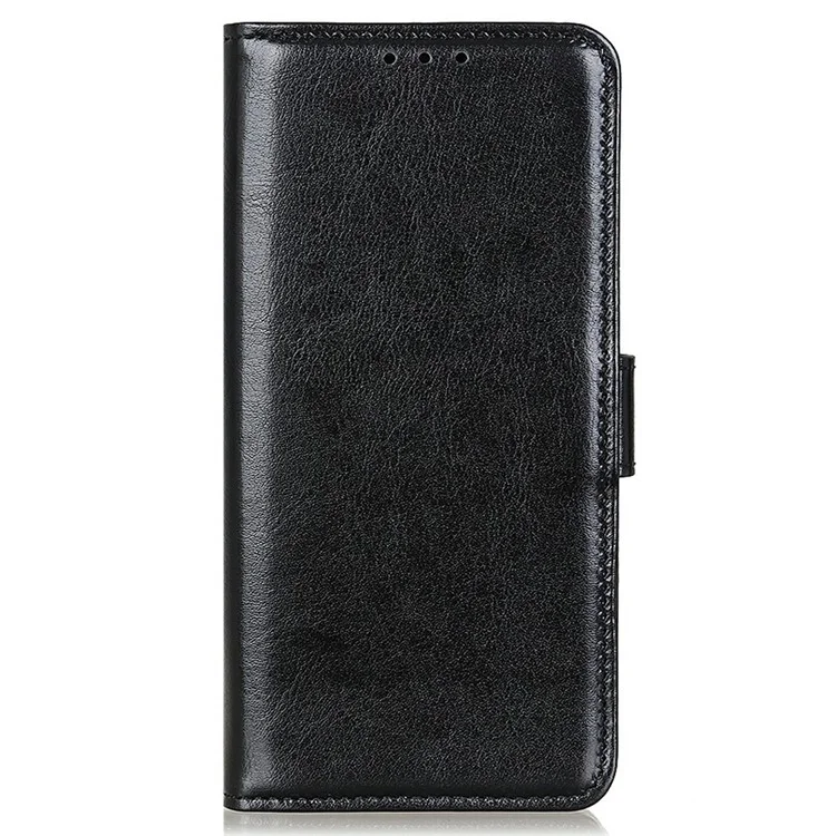 Für Motorola Moto G15 4G / G05 4G Hülle, Crazy Horse Textur PU Leder Handyhalterung - Schwarz