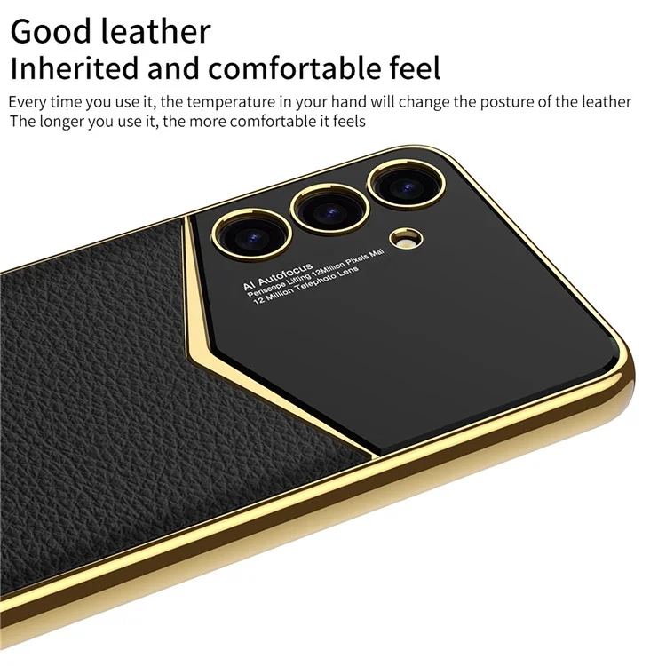 GKK Hülle für Samsung Galaxy S25+ Fälle Elektroplattierung PU + PC + TPU Handyhülle - Schwarz