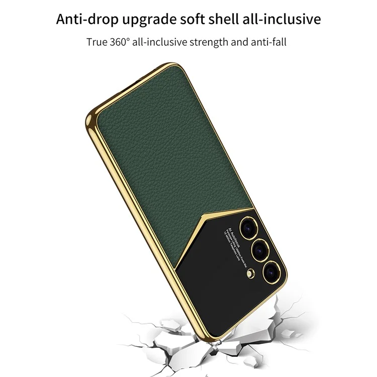 GKK Hülle für Samsung Galaxy S25+ Fälle Elektroplattierung PU + PC + TPU Handyhülle - Schwarz