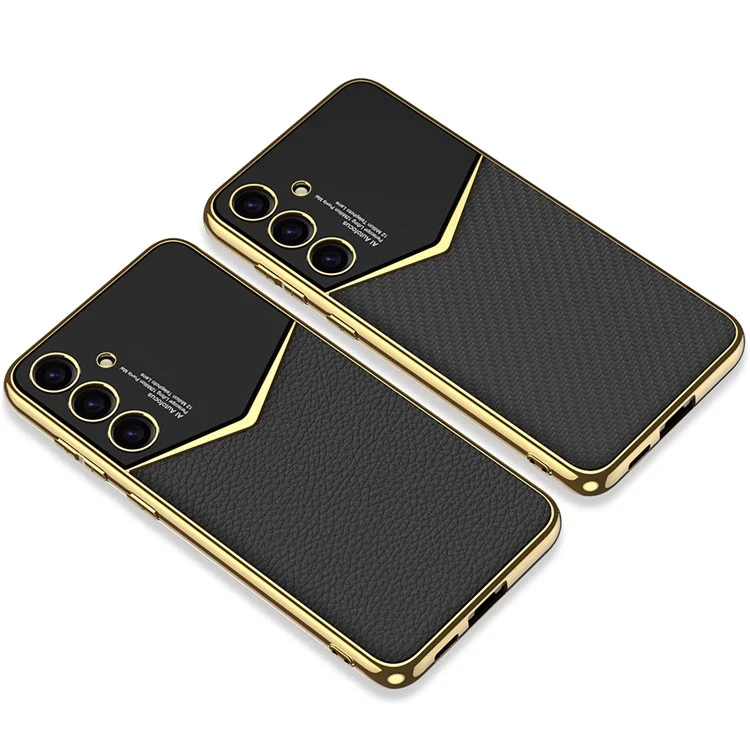 GKK Hülle für Samsung Galaxy S25+ Fälle Elektroplattierung PU + PC + TPU Handyhülle - Schwarz