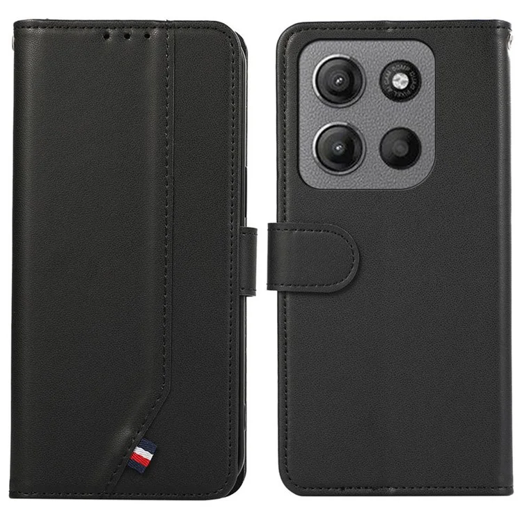 Custodia per Motorola Moto G15 4G, con blocco RFID, in pelle con chiusura a ribalta - Nera