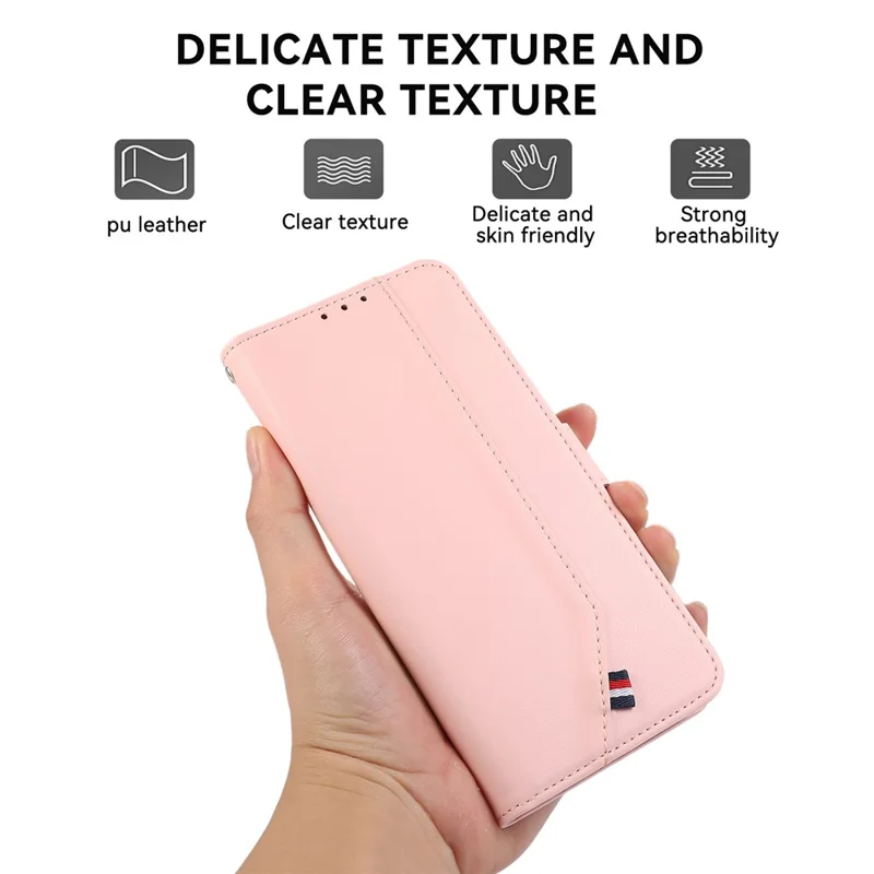 For Motorola Moto G17 Power 4G / G17 4G / G15 4G / G15 Power 4G Case RFID Blocking Flip Leather Phone Cover - Pink