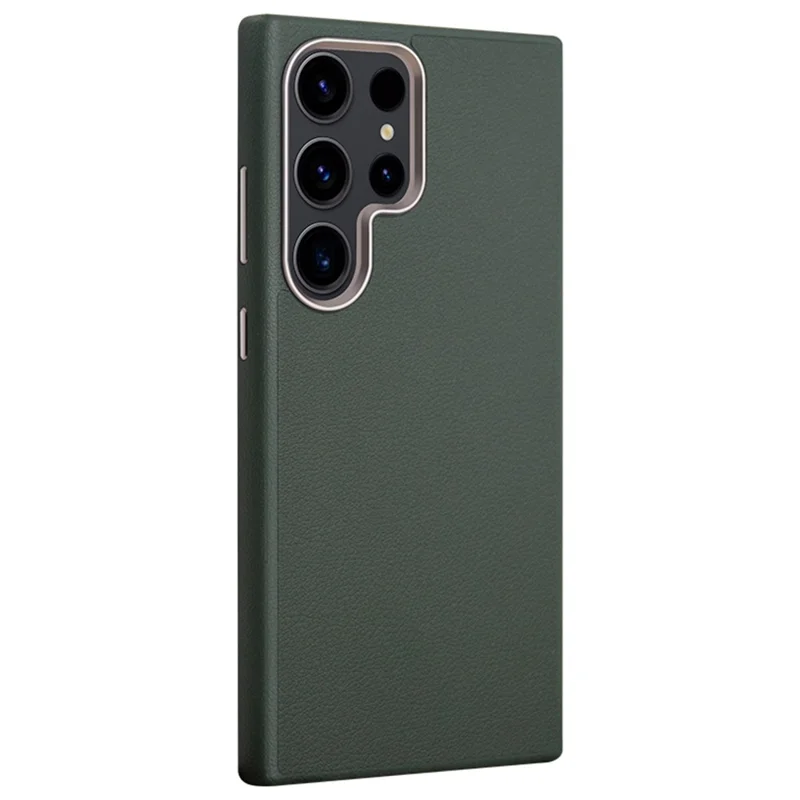 X-LEVEL Hülle für Samsung Galaxy S25 Ultra, PU-Leder, harte PC-Rückseite - Grün