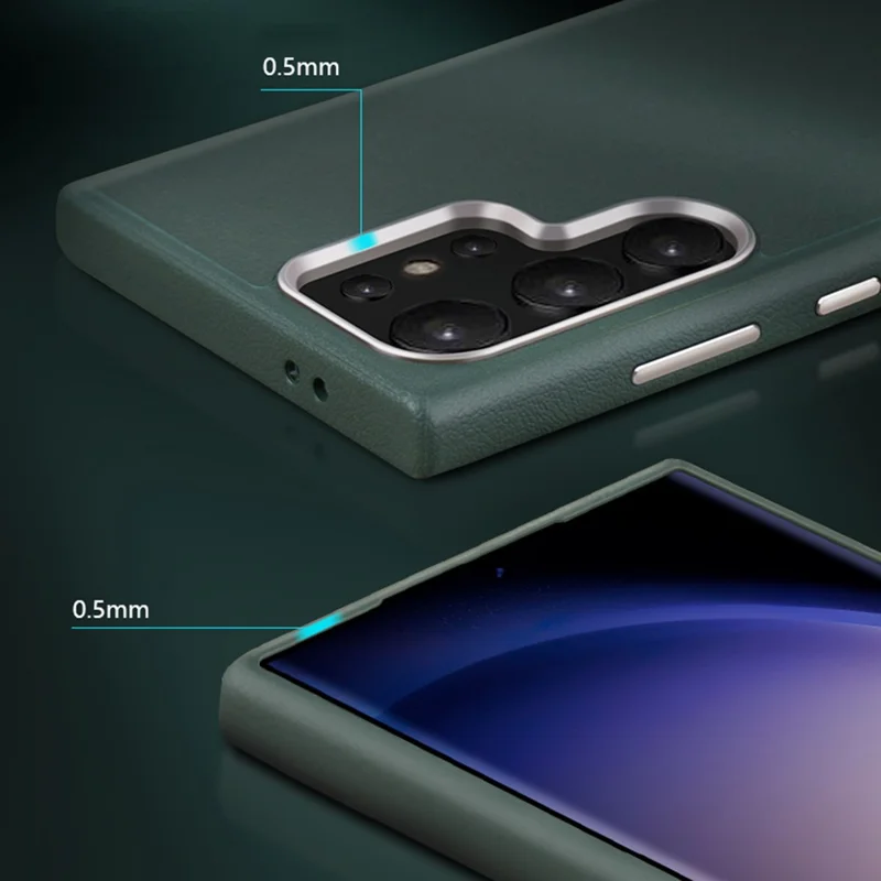X-LEVEL Hülle für Samsung Galaxy S25 Ultra, PU-Leder, harte PC-Rückseite - Grün