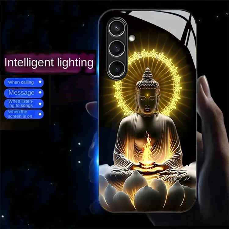 Чехол для Samsung Galaxy S25+ Серия Call Flash, узорная печать, закаленное стекло + ТПУ-комбо, чехол для телефона - Свет Будды сияет