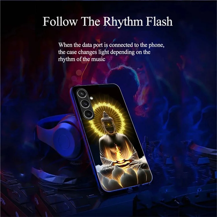Чехол для Samsung Galaxy S25+ Серия Call Flash, узорная печать, закаленное стекло + ТПУ-комбо, чехол для телефона - Свет Будды сияет
