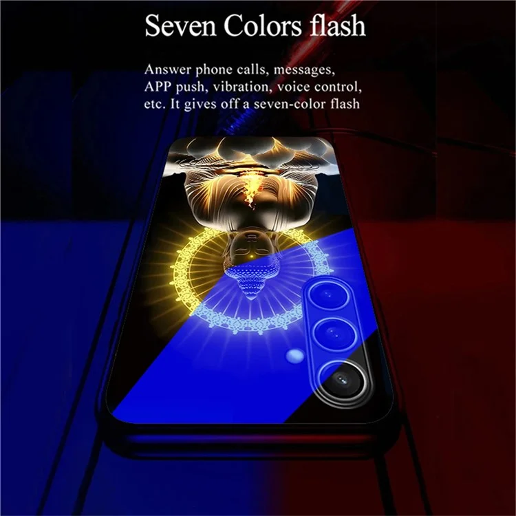 Чехол для Samsung Galaxy S25+ Серия Call Flash, узорная печать, закаленное стекло + ТПУ-комбо, чехол для телефона - Свет Будды сияет
