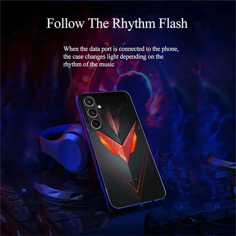 For Samsung Galaxy S25+ Case Call Flash Series Pattern Printing Tempered Glass + TPU Combo Phone Case - Red Triangle Armor