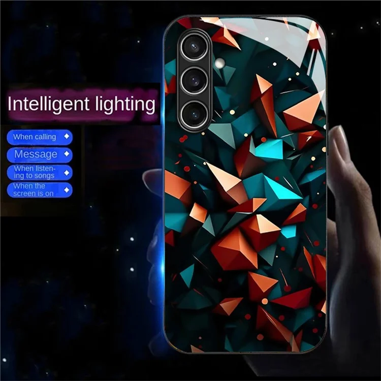Для Samsung Galaxy A56 5G Чехол Вызов Flash Series Pattern Printing Tempered Glass + TPU Combo Phone Case - Цветной узор из бриллиантов