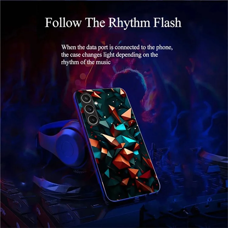Для Samsung Galaxy A56 5G Чехол Вызов Flash Series Pattern Printing Tempered Glass + TPU Combo Phone Case - Цветной узор из бриллиантов