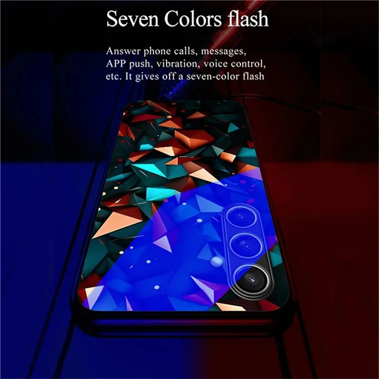 Для Samsung Galaxy A56 5G Чехол Вызов Flash Series Pattern Printing Tempered Glass + TPU Combo Phone Case - Цветной узор из бриллиантов