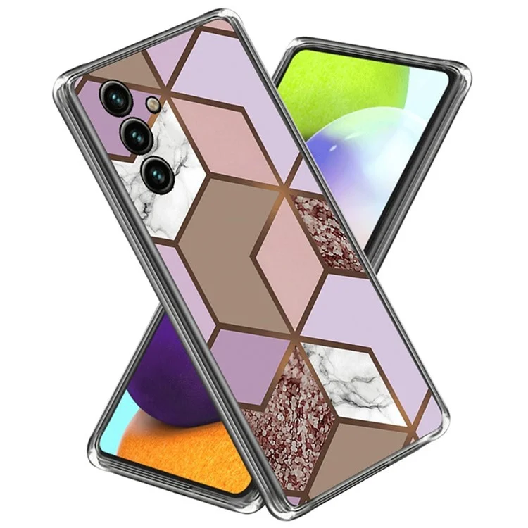 Capa para Samsung Galaxy S25 com padrão de mármore abstrato impressa em TPU - Estilo A