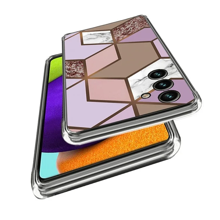 Capa para Samsung Galaxy S25 com padrão de mármore abstrato impressa em TPU - Estilo A