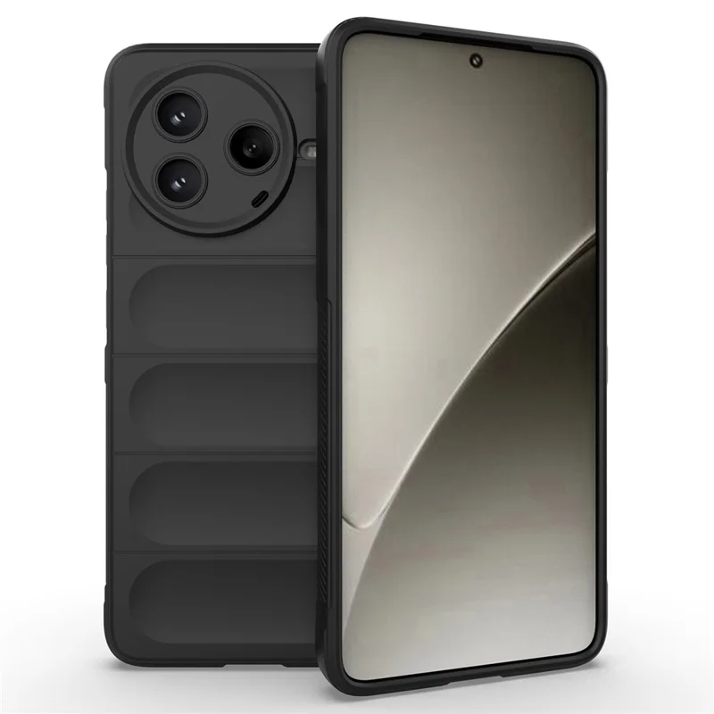 For Xiaomi Poco F7 Pro 5G / Redmi K80 5G Case Anti-Drop Soft TPU Rugged Phone Back Cover - Black