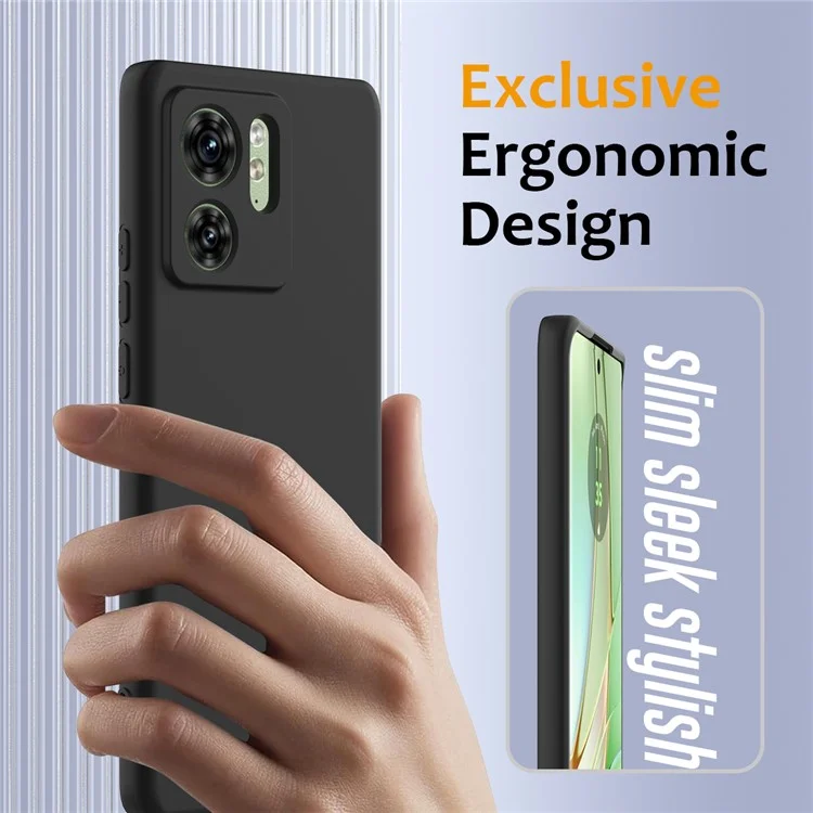 Funda para Motorola Edge 40 5G compatible con MagSafe, resistente a caídas, de silicona líquida con cordón - Negro