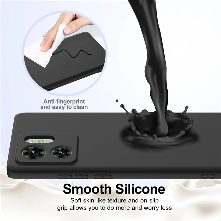 Funda para Motorola Edge 40 5G compatible con MagSafe, resistente a caídas, de silicona líquida con cordón - Negro