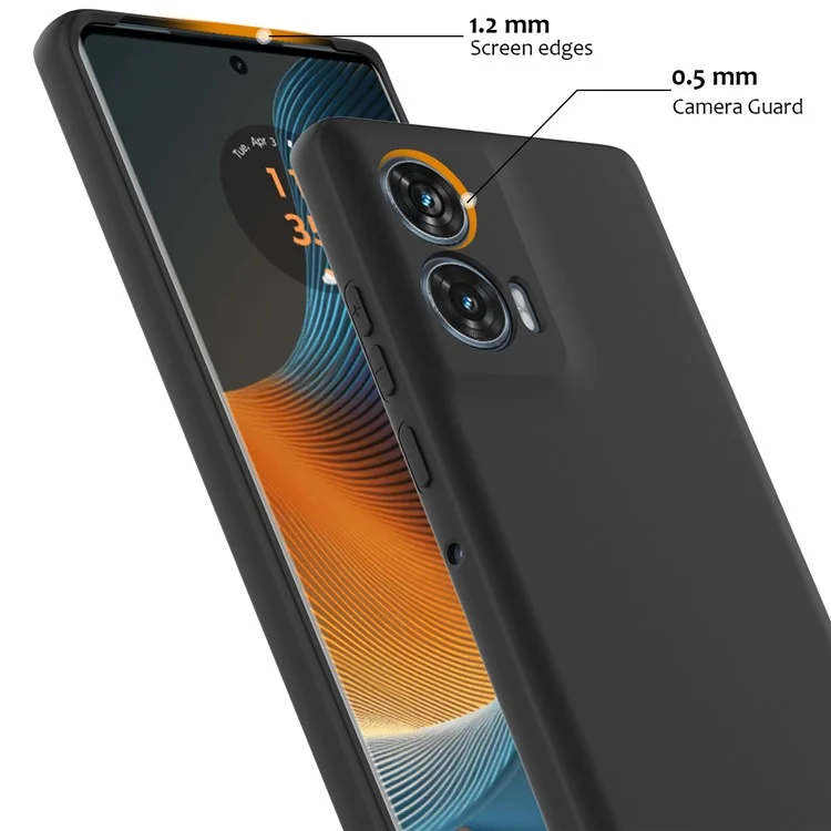 Für Motorola Edge 50 Fusion 5G Hülle kompatibel mit MagSafe, Anti-Drop, flüssiges Silikon Handyhülle mit Schlüsselband - Schwarz