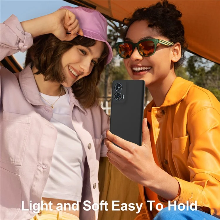 Für Motorola Edge 50 Fusion 5G Hülle kompatibel mit MagSafe, Anti-Drop, flüssiges Silikon Handyhülle mit Schlüsselband - Schwarz
