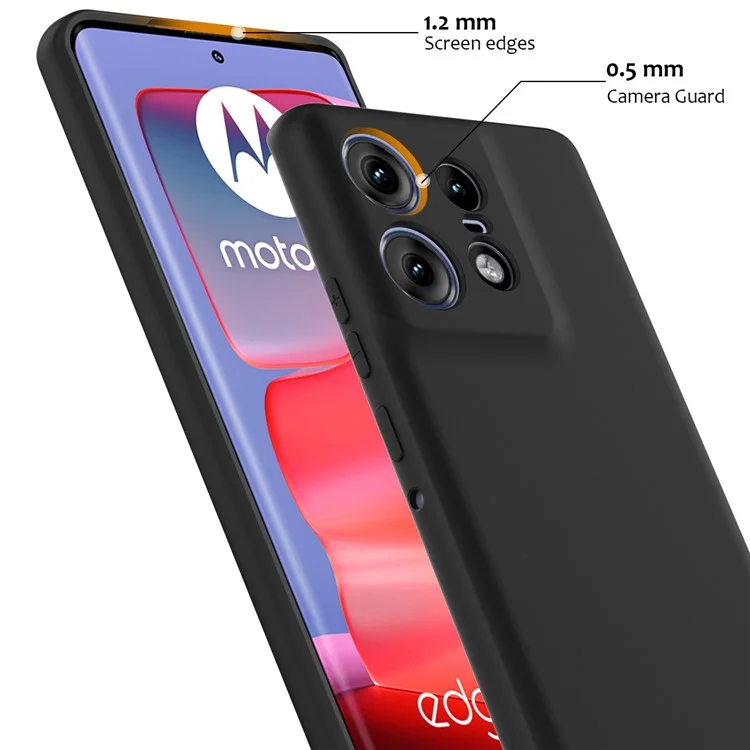 Für Motorola Edge 50 Pro 5G Hülle kompatibel mit MagSafe Anti-Drop Flüssigsilikon Handyhülle mit Schlüsselband - Schwarz