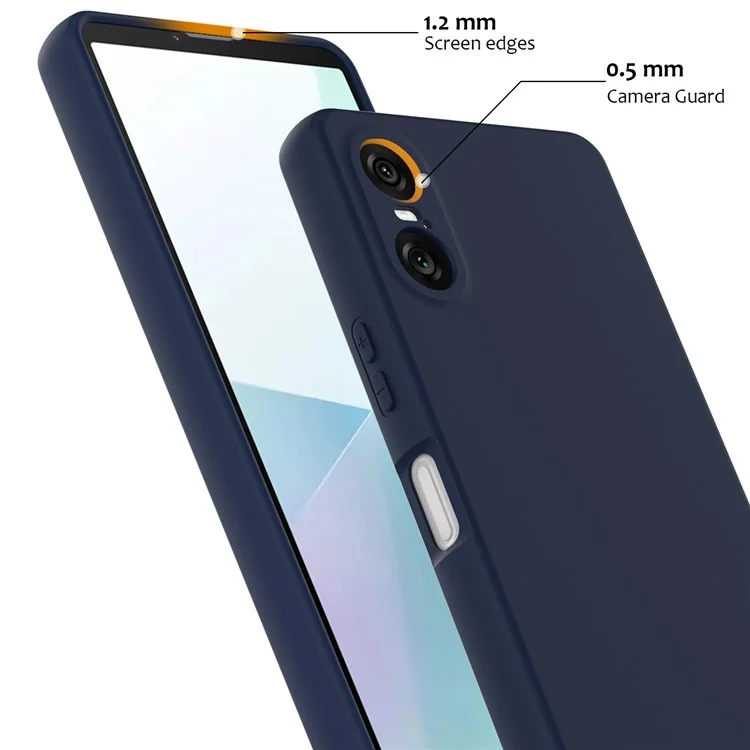 Für Sony Xperia 10 VI Hülle kompatibel mit MagSafe Anti-Drop Flüssigsilikon-Handyhülle mit Schlaufe - Dunkelblau