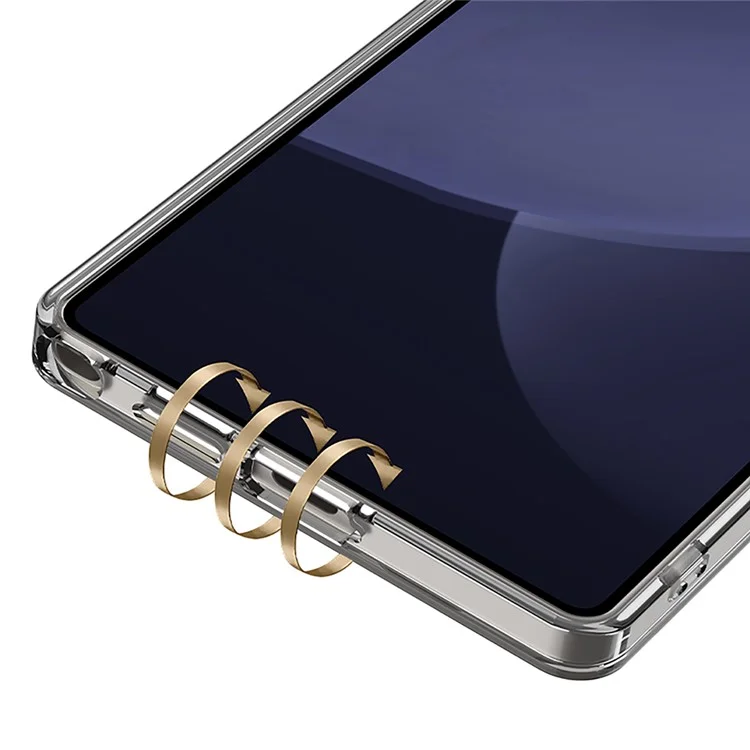 Custodia GKK per Samsung Galaxy S25, in TPU+PC cristallo trasparente, antiurto, con penna stilo - Nero trasparente