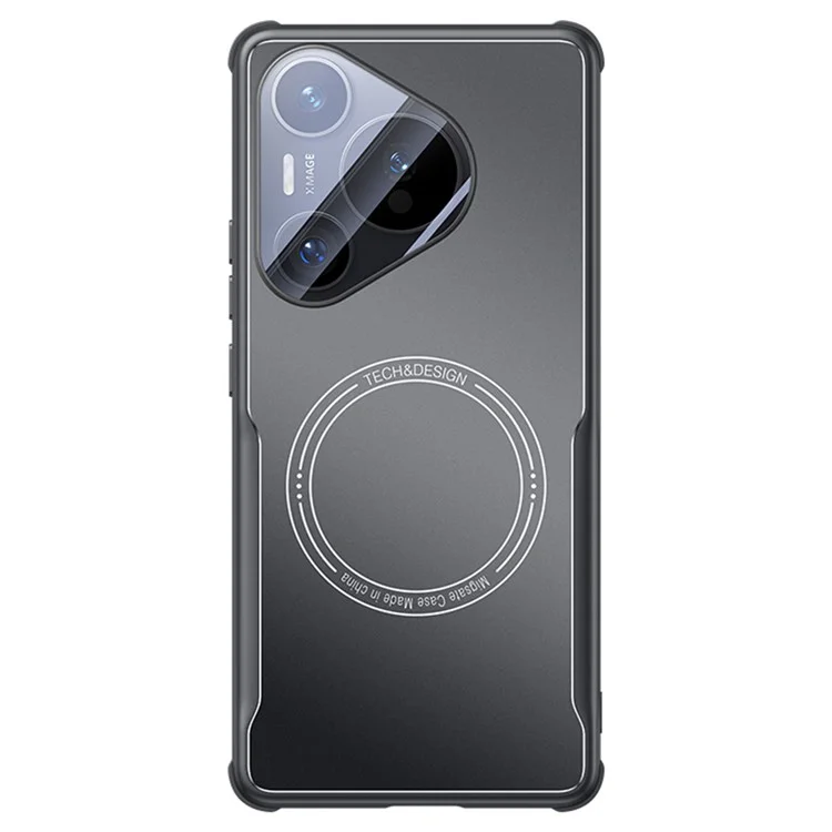 Capa para Huawei Pura 70 Pro / 70 Pro+ - Estrutura em TPU, painel traseiro de metal e película de vidro integrada - Preto