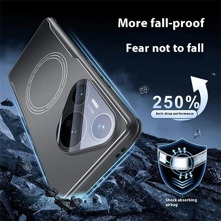 Capa para Huawei Pura 70 Pro / 70 Pro+ - Estrutura em TPU, painel traseiro de metal e película de vidro integrada - Preto