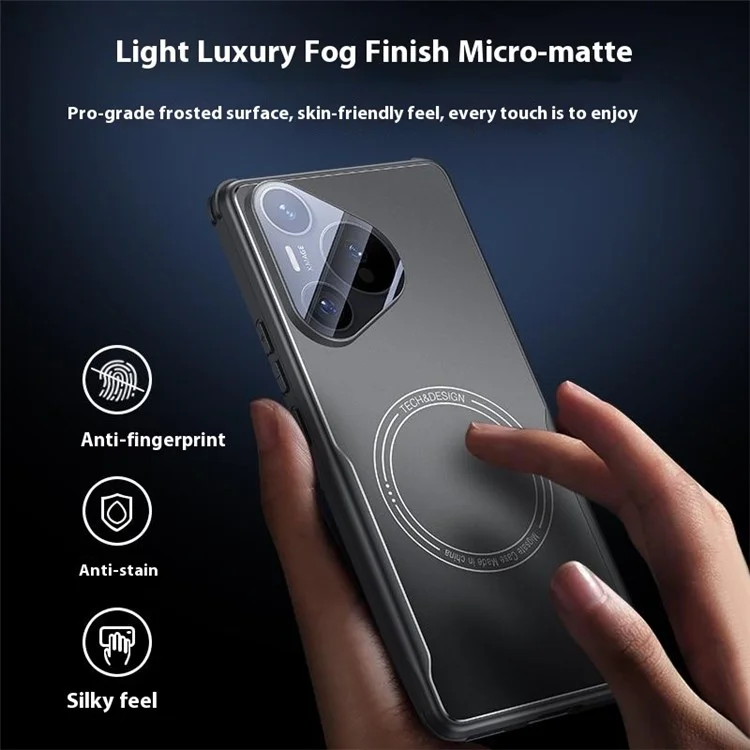 Capa para Huawei Pura 70, com estrutura em TPU, painel traseiro em metal e película de vidro integrada - Preta