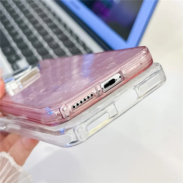 For Huawei Pura 70 Case IMD Design Shockproof Hybrid Phone Cover with Glass Lens Film - Shell Pattern  /  Pink