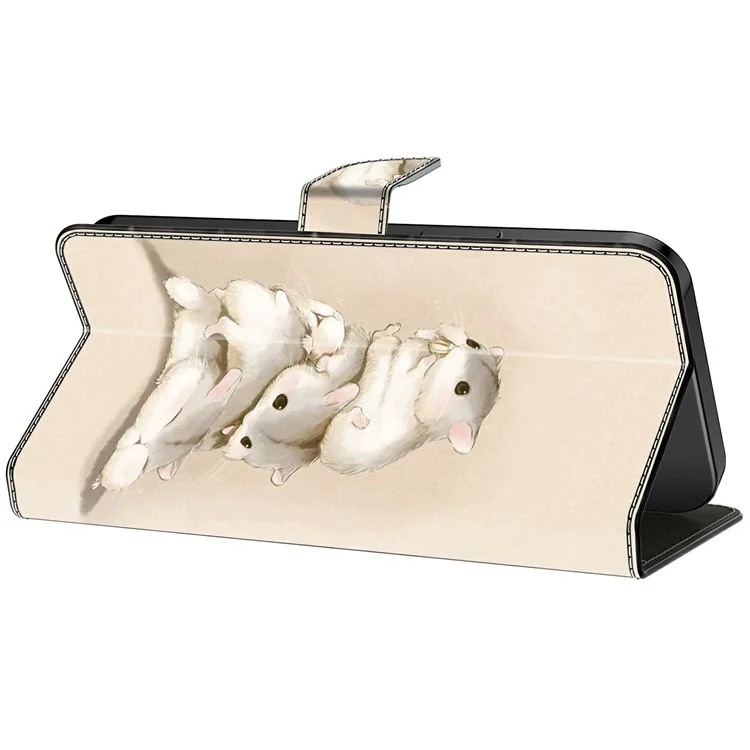 For iPhone 16 Pro Max Case Pattern Printing Anti-Drop Leather Flip Wallet Phone Cover - Stacking Squirrels