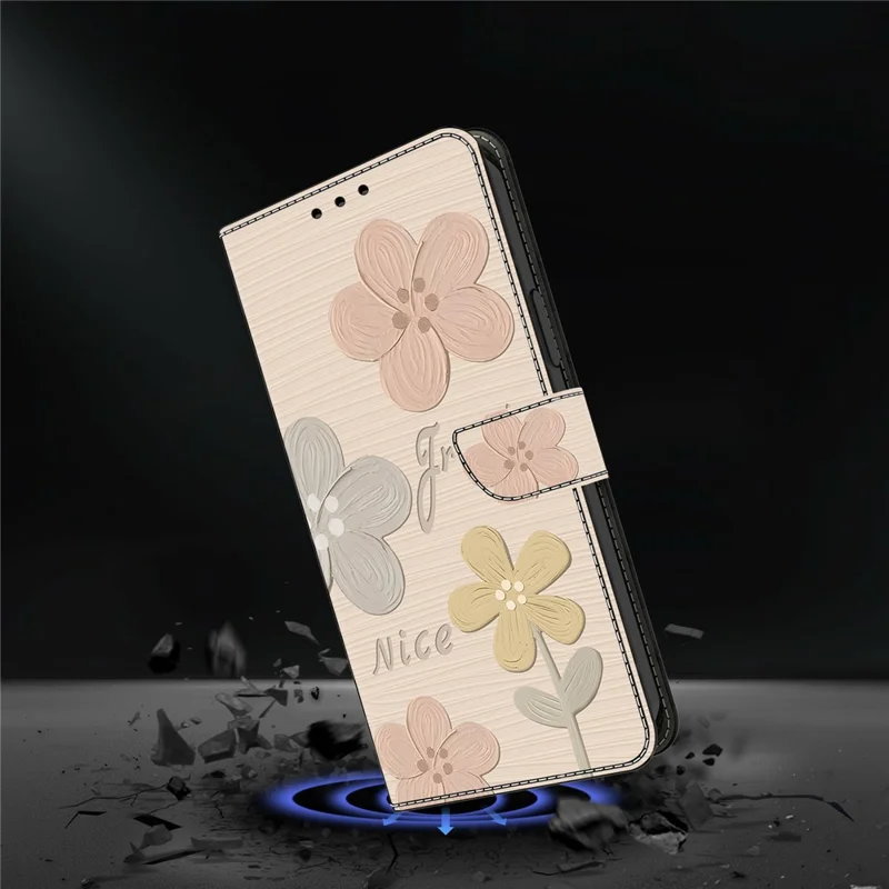 For Google Pixel 9 Pro  /  Pixel 9 Case Pattern Printing Anti-Drop Leather Flip Wallet Phone Cover - Fresh Flowers