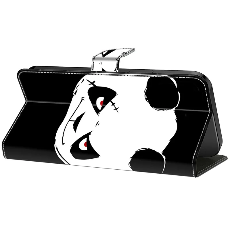 For Xiaomi Redmi Note 13 4G Case Pattern Printing Anti-Drop Leather Flip Wallet Phone Cover - Angry Panda