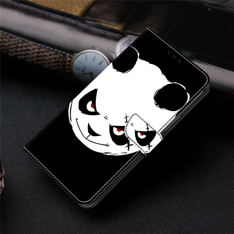For Xiaomi Redmi Note 13 4G Case Pattern Printing Anti-Drop Leather Flip Wallet Phone Cover - Angry Panda