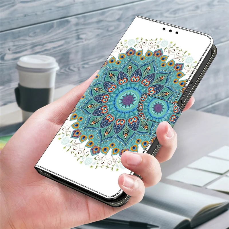 For Xiaomi Redmi Note 13 Pro 5G Case Pattern Printing Anti-Drop Leather Flip Wallet Phone Cover - Peacock