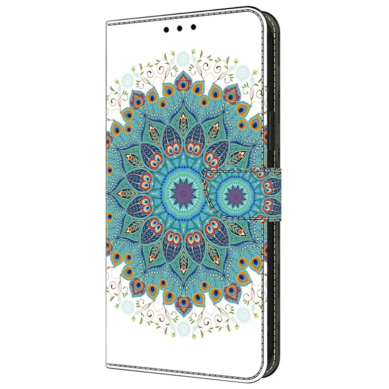 For Xiaomi Redmi Note 13 Pro 5G Case Pattern Printing Anti-Drop Leather Flip Wallet Phone Cover - Peacock