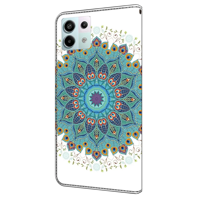For Xiaomi Redmi Note 13 Pro 5G Case Pattern Printing Anti-Drop Leather Flip Wallet Phone Cover - Peacock