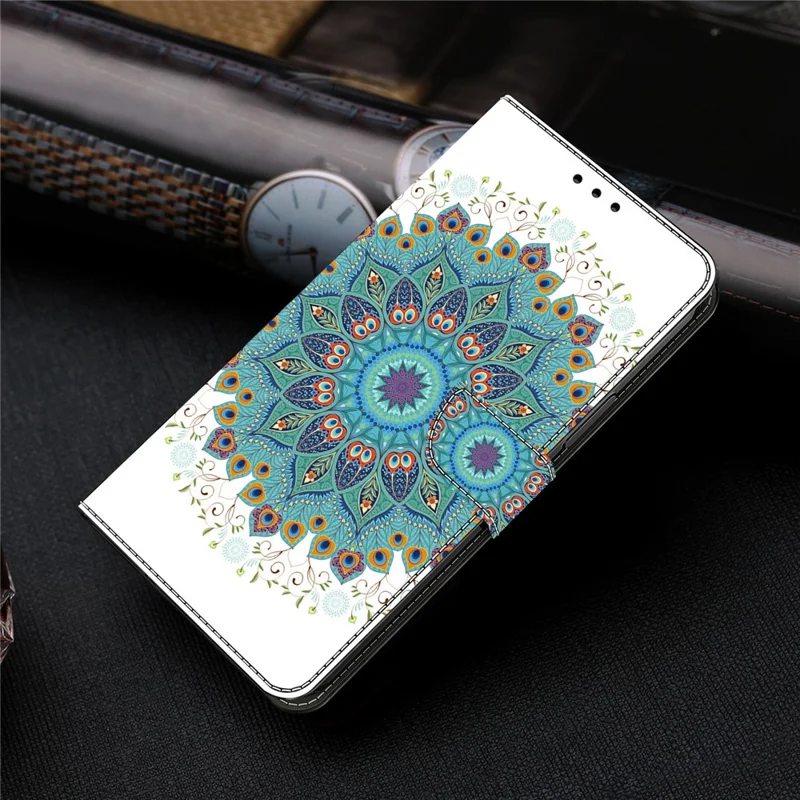 For Xiaomi Redmi Note 13 Pro 5G Case Pattern Printing Anti-Drop Leather Flip Wallet Phone Cover - Peacock