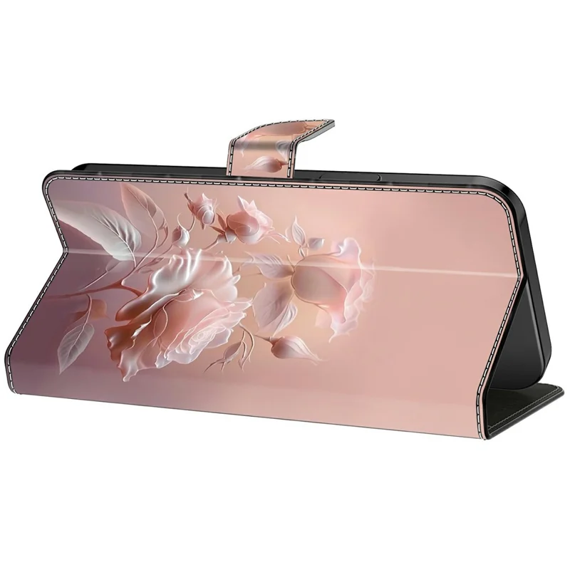 For Xiaomi Redmi Note 13 Pro 4G Case Pattern Printing Anti-Drop Leather Flip Wallet Phone Cover - Ceramic Rose
