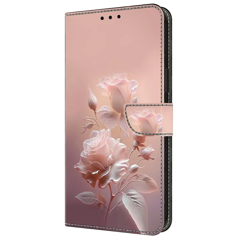 For Xiaomi Redmi Note 13 Pro 4G Case Pattern Printing Anti-Drop Leather Flip Wallet Phone Cover - Ceramic Rose