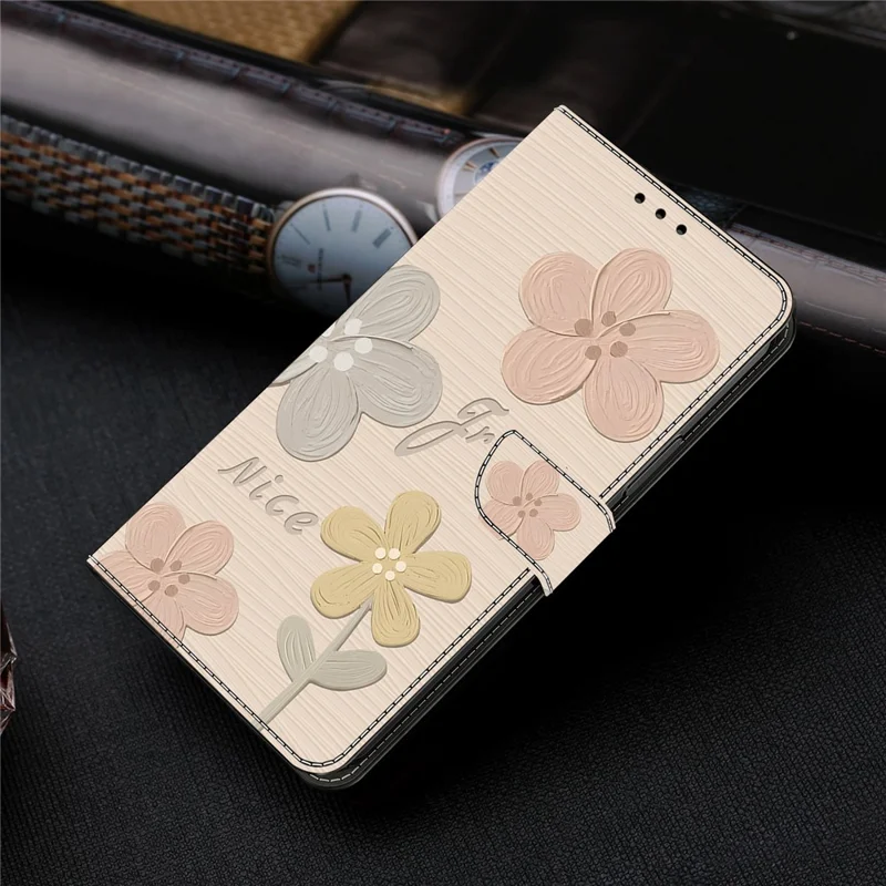 For Google Pixel 9 Pro XL Case Pattern Printing Anti-Drop Leather Flip Wallet Phone Cover - Fresh Flowers