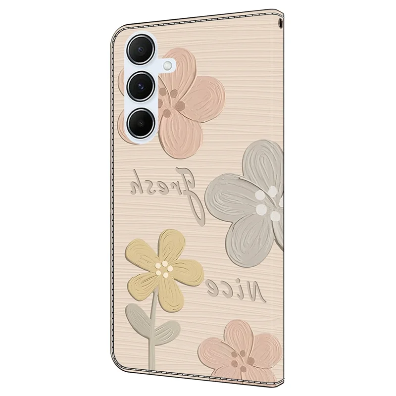For Samsung Galaxy S24 FE Case Pattern Printing Anti-Drop Leather Flip Wallet Phone Cover - Fresh Flowers